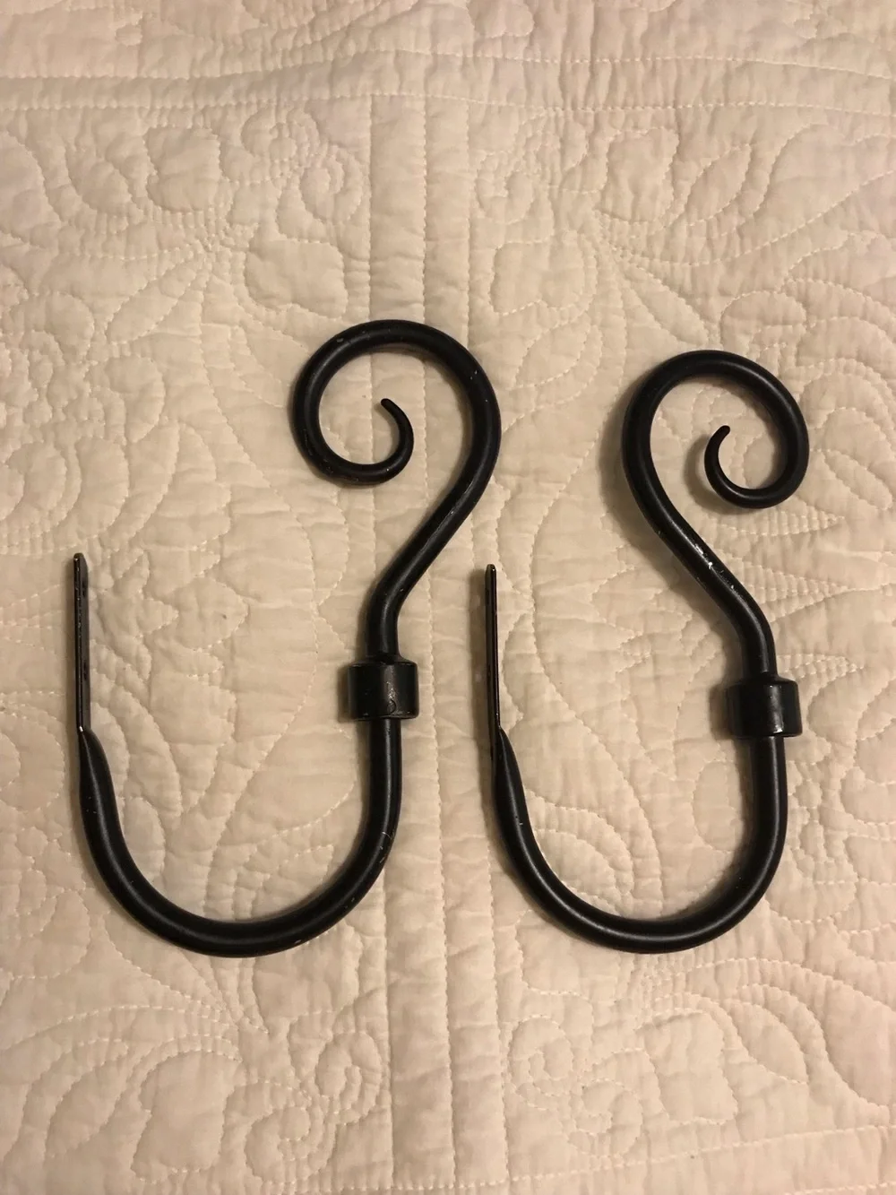 Decorative Black Scroll Metal Curtain Holdbacks - Pair